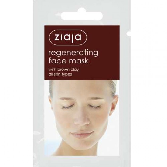 clay masks - ziaja - cosmetics -  Regenerating face mask with brown clay 7ml     COSMETICS
